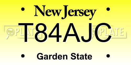 T84AJC New Jersey License Plate