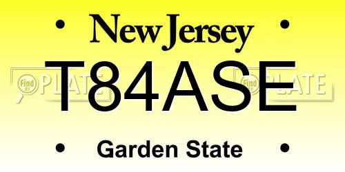 T84ASE New Jersey License Plate