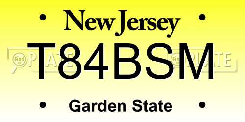 T84BSM New Jersey License Plate