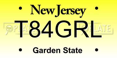 T84GRL New Jersey License Plate