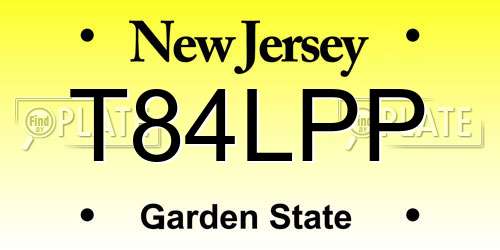 T84LPP New Jersey License Plate