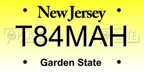 T84MAH New Jersey License Plate