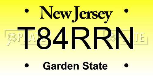T84RRN New Jersey License Plate