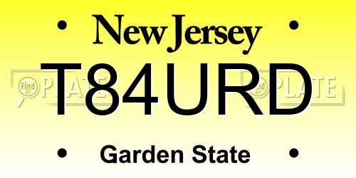 T84URD New Jersey License Plate