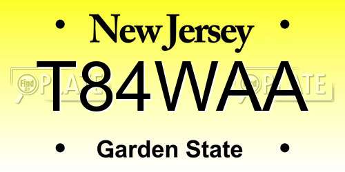 T84WAA New Jersey License Plate