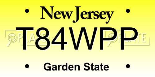T84WPP New Jersey License Plate