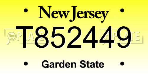 T852449 New Jersey License Plate