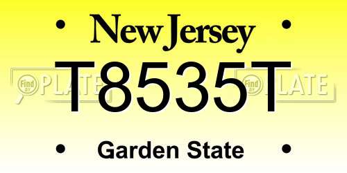 T8535T New Jersey License Plate