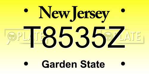 T8535Z New Jersey License Plate