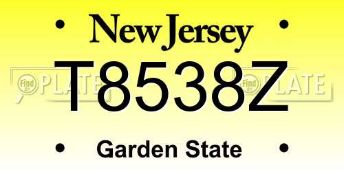 T8538Z New Jersey License Plate