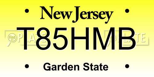 T85HMB New Jersey License Plate