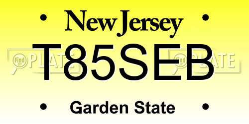 T85SEB New Jersey License Plate