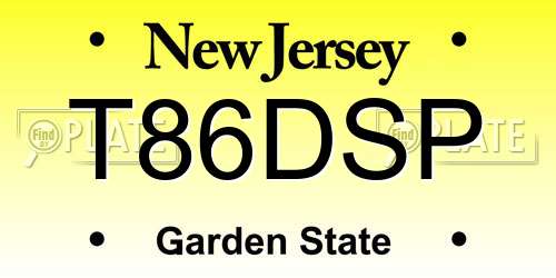 T86DSP New Jersey License Plate