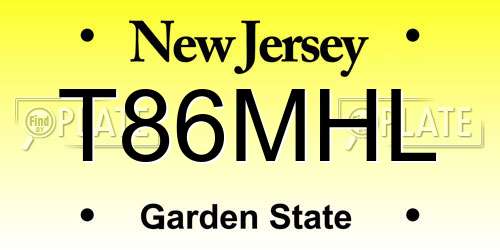 T86MHL New Jersey License Plate
