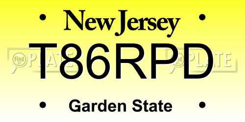 T86RPD New Jersey License Plate