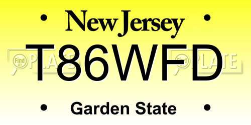 T86WFD New Jersey License Plate