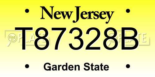 T87328B New Jersey License Plate