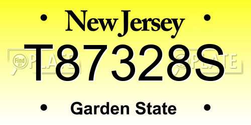 T87328S New Jersey License Plate