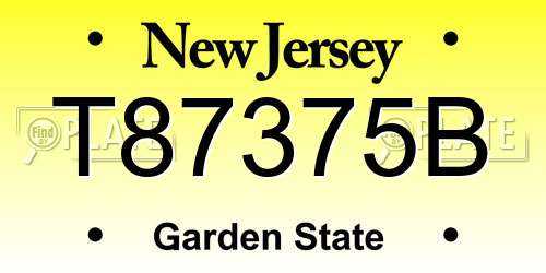 T87375B New Jersey License Plate