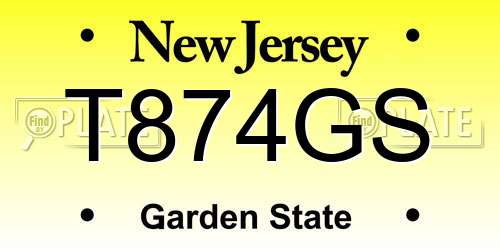 T874GS New Jersey License Plate