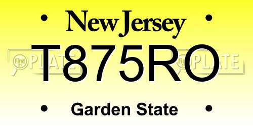 T875RO New Jersey License Plate