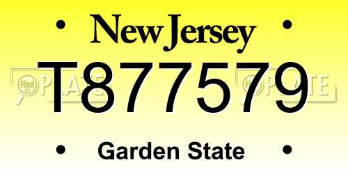 T877579 New Jersey License Plate