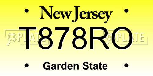 T878RO New Jersey License Plate