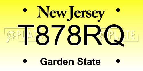 T878RQ New Jersey License Plate