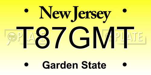 T87GMT New Jersey License Plate