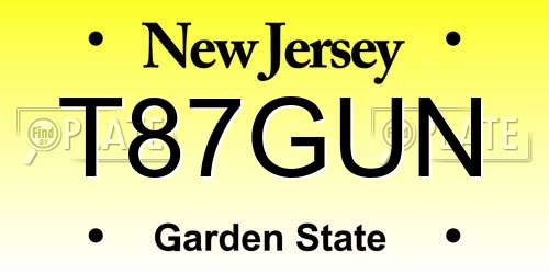 T87GUN New Jersey License Plate
