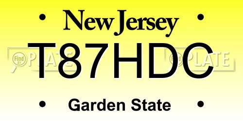 T87HDC New Jersey License Plate