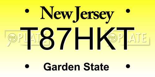 T87HKT New Jersey License Plate