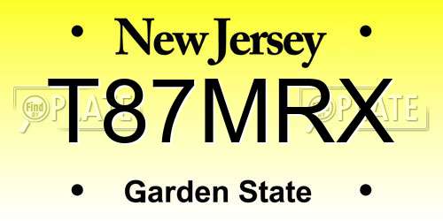 T87MRX New Jersey License Plate