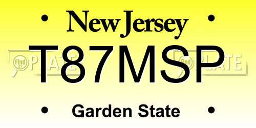 T87MSP New Jersey License Plate