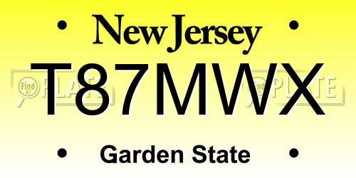 T87MWX New Jersey License Plate