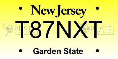 T87NXT New Jersey License Plate