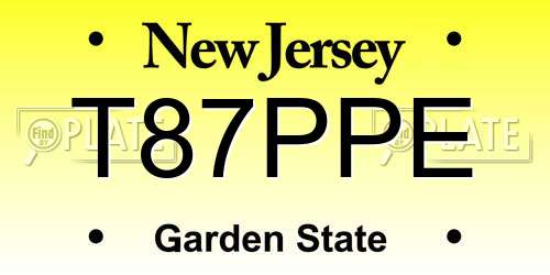 T87PPE New Jersey License Plate