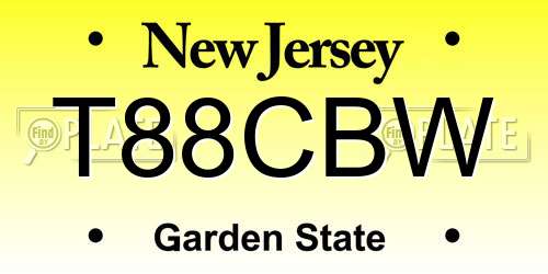 T88CBW New Jersey License Plate