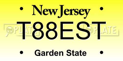 T88EST New Jersey License Plate