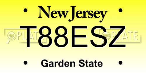 T88ESZ New Jersey License Plate