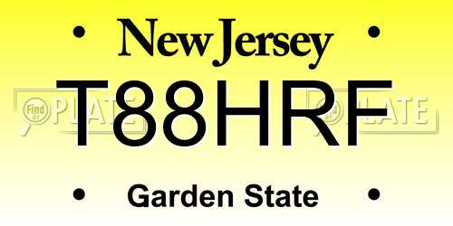 T88HRF New Jersey License Plate