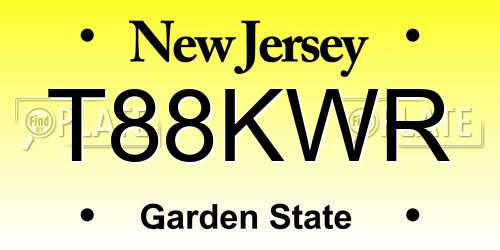 T88KWR New Jersey License Plate