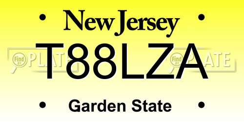 T88LZA New Jersey License Plate