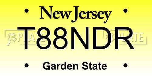 T88NDR New Jersey License Plate