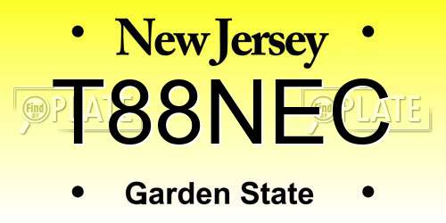 T88NEC New Jersey License Plate