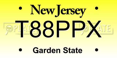 T88PPX New Jersey License Plate