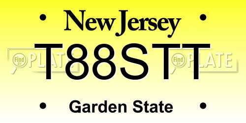 T88STT New Jersey License Plate