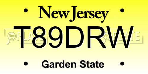T89DRW New Jersey License Plate