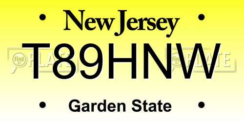 T89HNW New Jersey License Plate