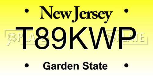 T89KWP New Jersey License Plate